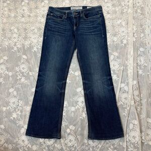 BKE Denim Stella Flare Jeans – Dark Wash | Embroidered Back Pockets | Size 28R (